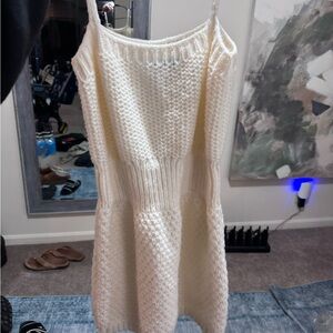 Elegant Cream Knit Dress